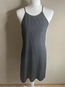 Theory schwarzes leichtes Schlupfkleid halbtransparent Größe 6 Spaghettiträger - Bild 1 von 8