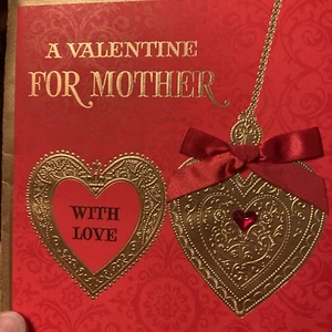 Valentinstag Vintage für Mutter geprägtes Herz mit Band amerikanische Grüße - Bild 1 von 6