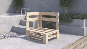Palettenmöbel Holz Lounge Gartenmöbel Indoor und Outdoor Europaletten Eckbank - Bild 1 von 6