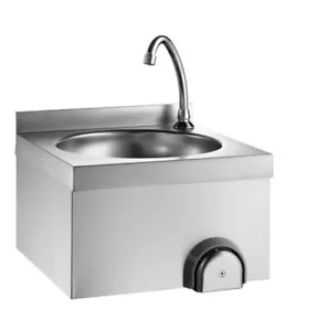 Edelstahl Handwaschbecken Gastro Waschbecken Kniebedienung Ausgussbecken NEU - Bild 1 von 2