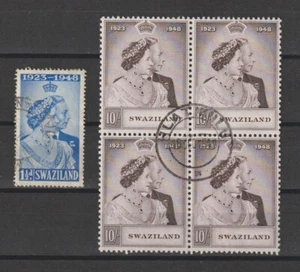 SWAZILAND 1948 SG 46/47 USATO - Foto 1 di 1