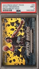 2023 Panini Prizm Draft Picks #20 Scoot Henderson Prizm Break Gold /10 RC PSA 9