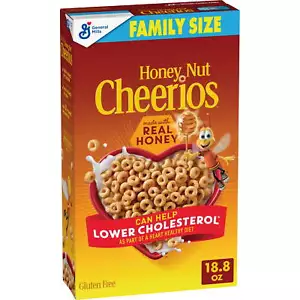 Honey Nut Cheerios Healthy Cereal, Family Size,18.8 oz - Picture 1 of 7