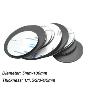 Solid Round Self Adhesive Rubber Pad Disc Sheet Gaskets Dia 10-100mm Thick 1-5mm - Picture 1 of 10