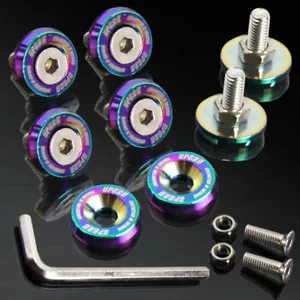UPGR8 10MM Neo Chrome Fender Washer Bumper Washer Bolt Engine Bay Dress Up 8 PCS - Foto 1 di 1