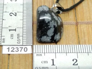 Pendentif OBSIDIENNE FLOCON DE NEIGE + cordon reglable mineraux pierre reiki - Picture 1 of 1