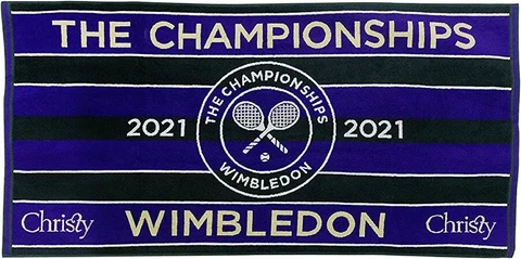 Wimbledon 2021 Championship Towel by male players  52.3 x 27.5in Green x Purple Cover
