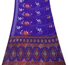 Jahrgang Lila Sari Seide Mischung Textilgewebe Blumen DIY Handwerk Saree SI6871