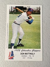 1982 DON MATTINGLY COLUMBUS CLIPPERS PRE ROOKIE CARD RC POLICE MINOR LEAGUE