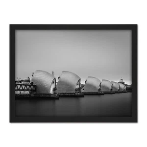 Warby Thames Barrier River View Photo Framed Wall Art Print 18X24 In - Bild 1 von 25