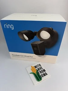 Ring - Floodlight Cam Plus Outdoor Wired 1080p Surveillance Camera - Black - Picture 1 of 7