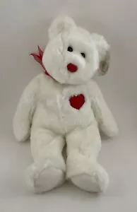 VALENTINO l'Orso Bianco - TY Beanie Buddy (14 pollici) - Giocattolo di imbottitura animale con zecca - Foto 1 di 3