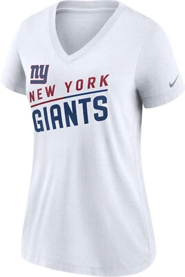 NIKE NEW YORK GIANTS NFL WOMEN'S SLANT WHITE TRI BLEND V-NECK SHIRT XL - Image 1 of 2