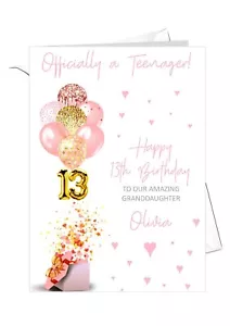 13th Birthday Card Officially a Teenager! Granddaughter Daughter Niece Anyone! - Picture 1 of 8