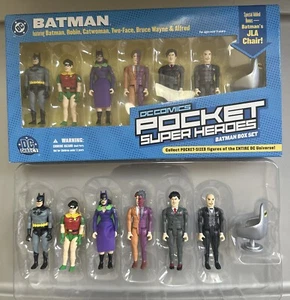 DC Direct Batman Pocket Super Heroes 6 Figures Set & Batman's JLA Chair (2) - Picture 1 of 2