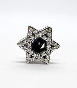 Sparkling Charm Star Of David For Mesh Bracelet Genuine 925 Sterling Silver π - Picture 1 of 8