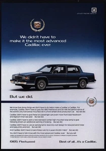 1985 CADILLAC FLEETWOOD Blue Luxury Car VINTAGE AD - Picture 1 of 1