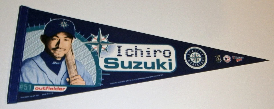 Ichiro Suzuki Seattle Mariners 2001 banderín novato año RC 4257 éxitos patio 2025 Foto 1 de 1