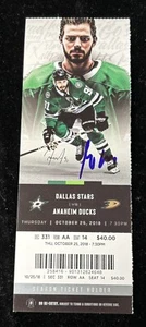 Boleto de primer gol de la NHL 2018 Miro Heiskanen firmado Dallas Stars Mt autógrafo - Imagen 1 de 4