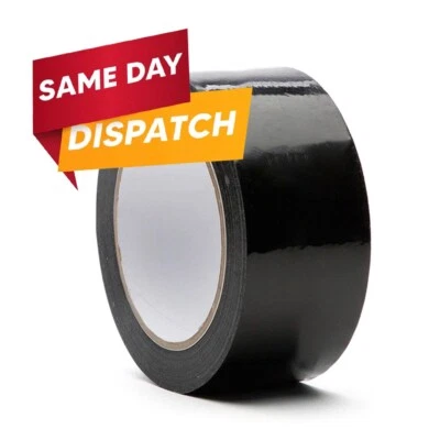 AMICOPACKAGING Cinta de embalaje de 6 paquetes sellado negra para cajas de embalaje y cajas 48 mm x 66 m