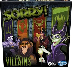 Disney Villains Sorry! Hasbro Board Game Kids Game, Family Games for Ages 6+ UK - Picture 1 of 7