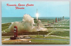 John F Kennedy Space Center Florida NASA Astronauts Rocket 1971 Postcard - Picture 1 of 2