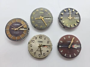 Vintage mechanisms from wristwatches Slava USSR 2422 2428 different dials Not wo - Picture 1 of 14