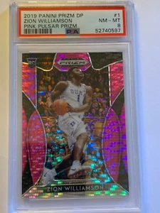 2019-20 Prizm Draft Picks Zion Williamson RC Duke #1 Pink Pulsar PSA 8 NM-MT - Bild 1 von 2