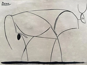 PABLO PICASSO CoA Drawing on Paper Vintage Art Painting Original Signed by Hand - Picture 1 of 7