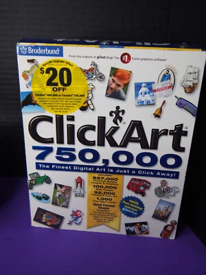 Click Art 750,000 PC CD-ROM Broderbund ClickArt Digital Images Graphics - Image 1 of 4