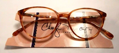 Vintage CHERYL TIEGS 131 Honey Amber 52/16 Eyeglass Frame New Old Stock - Image 1 of 4