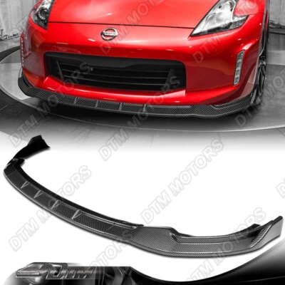 For 13-20 Nissan 370Z GT-Style Carbon Painted Front Bumper Lip Body Kit Spoiler - Image 1 of 4