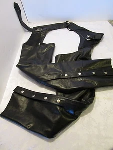 LEATHER KING Genuine MOTORCYCLE BIKER riding pants CHAPS Lady’s XS New no tags - Bild 1 von 10