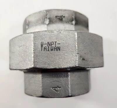 TC - 11/4-150 - 304 Stainless Steel Union - W-NPT - 4" x 4" - Image 1 of 3