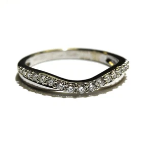 Anillo de boda de diamantes curvos contorno SI2 I de oro blanco de 14k 2,4 g 7 - Imagen 1 de 8