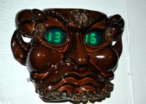 Röhrenuhr SATYR Vintage ELEKTRONIKA Keramik Wandteufel Daemon - Bild 1 von 8