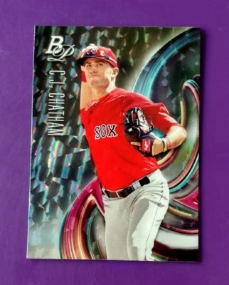 C.J. Chatham 2018 Bowman Platinum CRACKED ICE Parallel RC SP TOP-43 Red Sox - Image 1 of 2