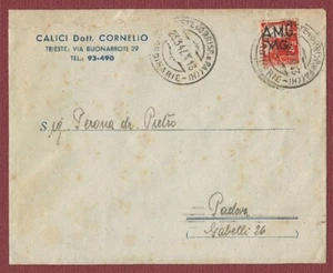 AMG-VG busta da Trieste a Padova storia postale Democratica lire 4 ISOLATO 1947 - Foto 1 di 2