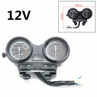 12V Motorcycle Odometer Speedometer Tachometer Oil Gauge Meter For Yamaha YBR125 - Image 1 of 4