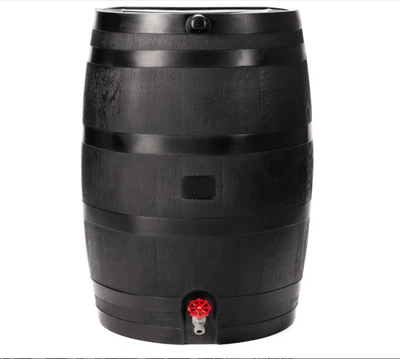 RTS Home Accents 50 galones ECO barril de lluvia hecho con plástico 100 % reciclado, plano Foto 1 de 4