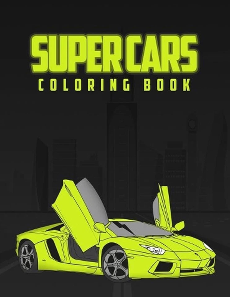 Super Cars Coloring Book: Coloring book for kids, activity book with 12 cars x2  - Image 1 of 1