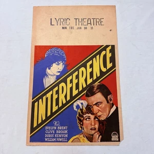 1928 Interference Original 14x22 Movie Poster Lothar Mendes Paramount 1st Talkie - Picture 1 of 6