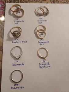 14K & 10K Gold Ring Lot (10) With Diamonds 17.3g not scrap nice retail - Picture 1 of 10