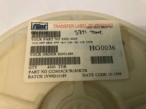 TDK  GRM216R71H223KA01D 0603 X7R  3332-0005 18nf 16V T/R  1REEL - Picture 1 of 2