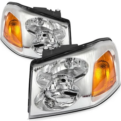 Conjunto de faros para GMC Envoy 2007-2009 2002-05 GMC Jimmy par de carcasas cromadas Foto 1 de 4