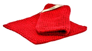 Solwang Topflappen '2 Stück gestrickte Topflappen in Tiefrot Bio - Bild 1 von 3