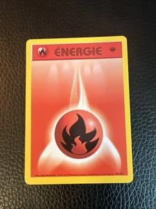 * Pokémon Fire Energy 98/102 French Base Set 1st Edition 1999 Vintage LP - Picture 1 of 2