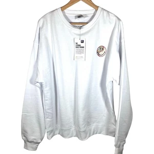 Neu mit Etikett Baumwolle auf weiß Langarm Smiley Gesicht Pullover Größe Small  - Bild 1 von 8