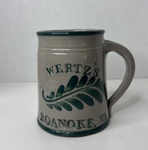 Taza Wertz’s Pottery Roanoke VA/Hecha a mano y firmada verde y gris. Muy bonito. - Imagen 1 de 10