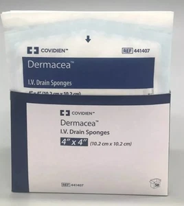 Dermacea I.V. Drain Sponges 4" x 4" - Case of 25 Boxes. 600 Total Sponges 441407 - Picture 1 of 2